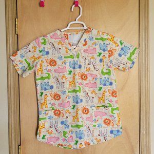 💚Nagaileben M Scrub Top Animals